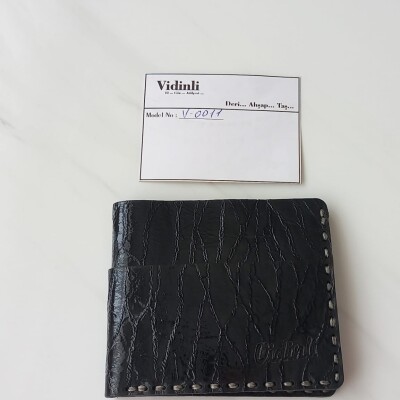 Hakiki deri el dikimi şık ve zarif deri cüzdan