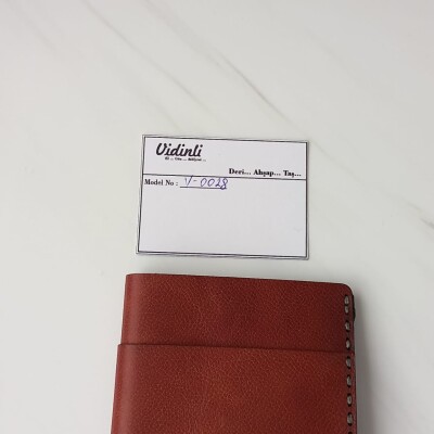 Hakiki deri el dikimi şık ve zarif deri cüzdan