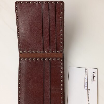 Hakiki deri el dikimi şık ve zarif deri cüzdan