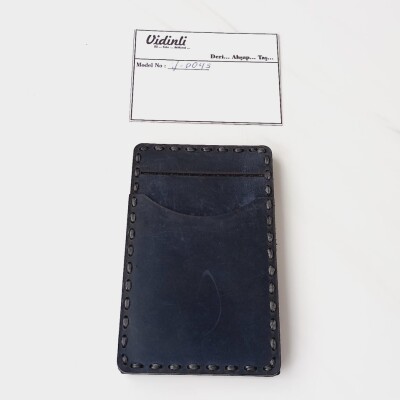 Hakiki deri el dikimi şık ve zarif deri kartlık 45