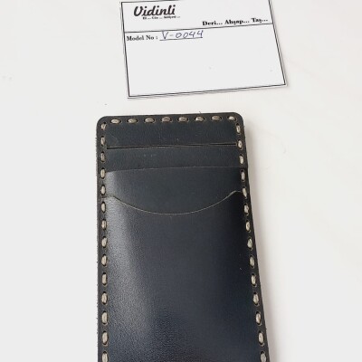 Hakiki deri el dikimi şık ve zarif deri kartlık 44