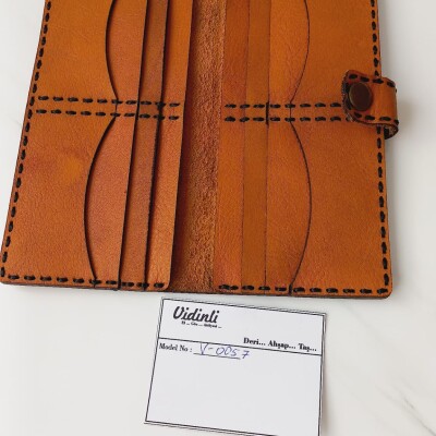 Hakiki deri el dikimi şık ve zarif deri cüzdan 57