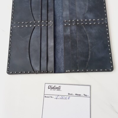 Hakiki deri el dikimi şık ve zarif deri cüzdan 58