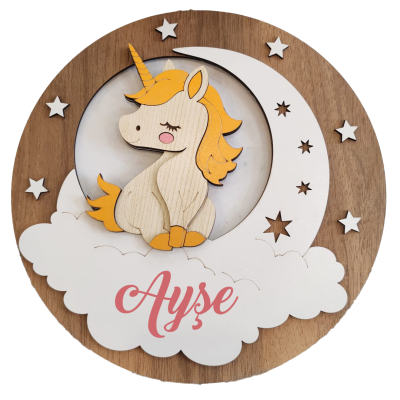 Unicorn Temalı Kapı İsimliği